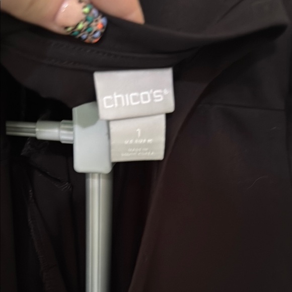 Chico's Classic Black Short Sleeve Slinky Tee - Picture 2 of 10